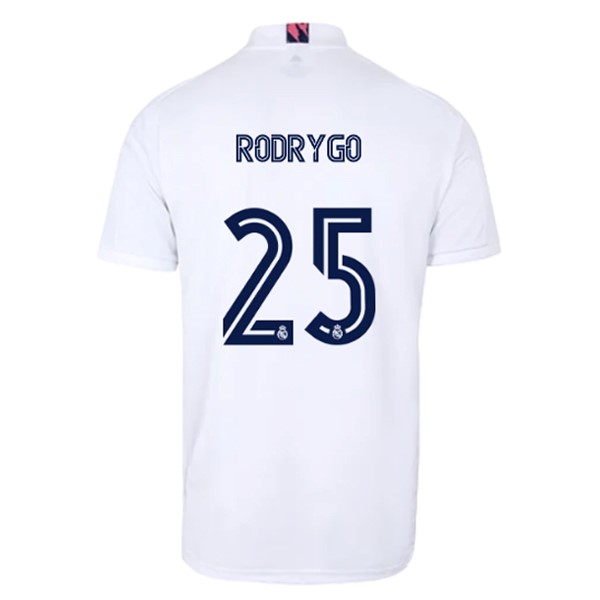 Maillot Football Real Madrid Domicile NO.25 Rodrygo 2020-21 Blanc